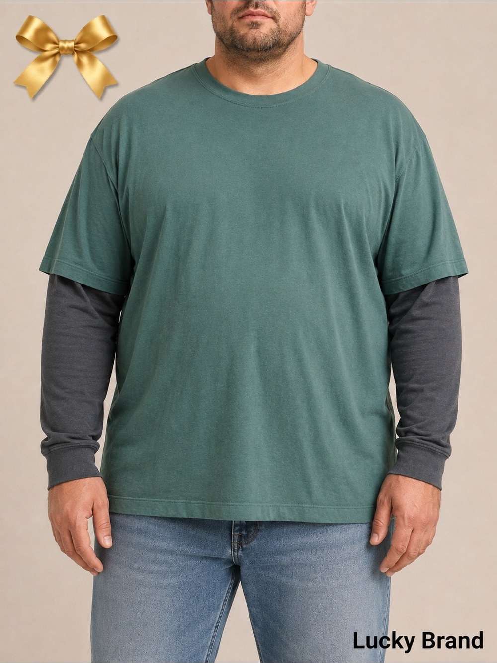 Lucky Brand Y2K Live to Ride Layered Long Sleeve Biker Graphic Tee XL